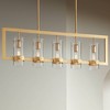 Possini Euro Design Camden Brass Island Linear Pendant Chandelier 42" Wide Modern Clear Glass 5-Light Fixture for Dining Room - 2 of 4