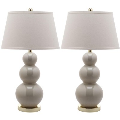 Pamela Three Gourd Table Lamp (Set of 2) - 28" Height - LIT4095 - Safavieh