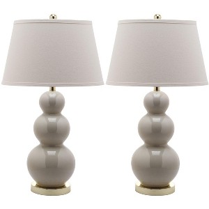 Pamela Three Gourd Table Lamp (Set of 2) - 28" Height - LIT4095 - Safavieh - 1 of 4