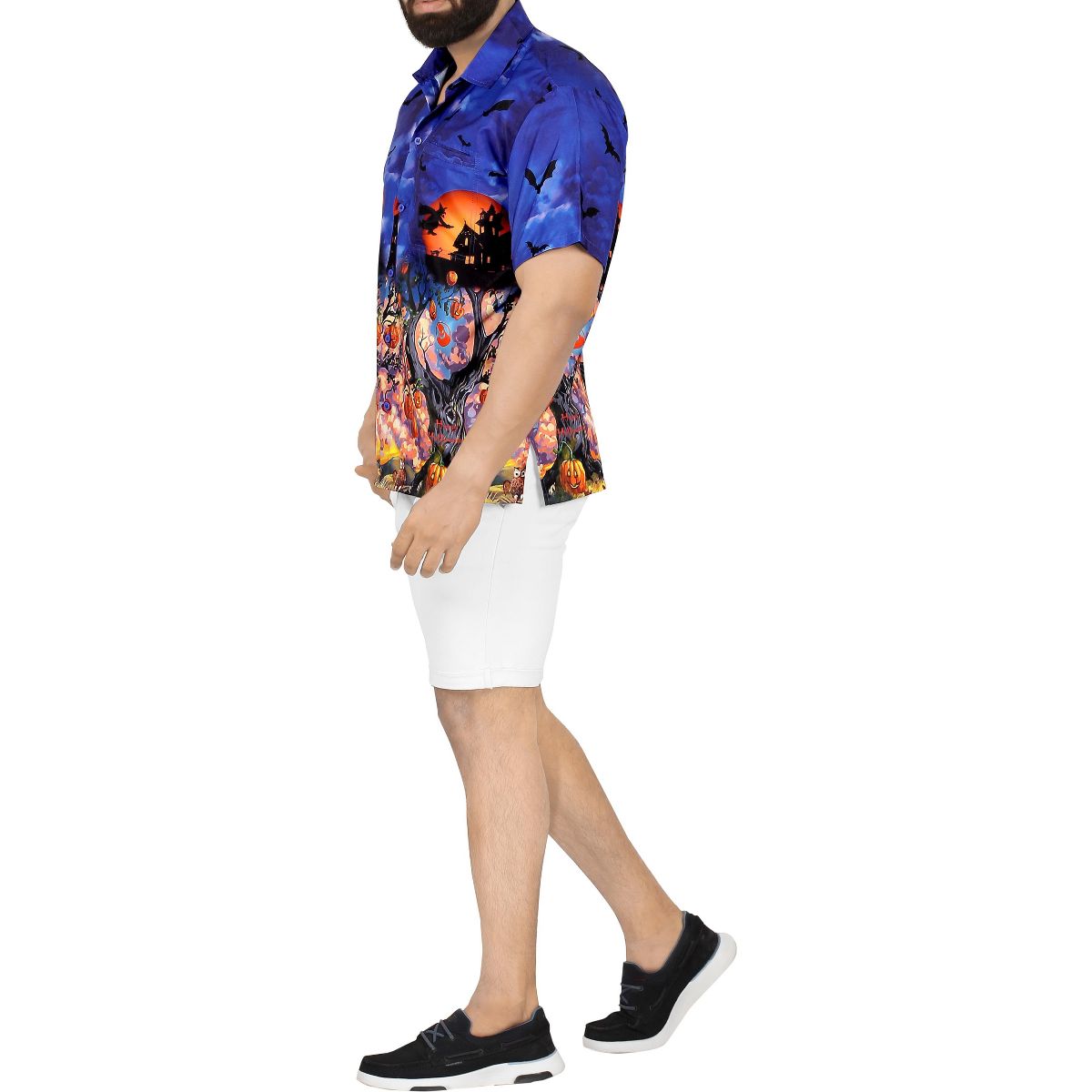 LA LEELA Men's Halloween Costumes Hawaiian Shirts Short Sleeve Button Down Shirt Mens Shirt Beach Shirts for Men Funny - thumbnail 2