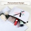 Unique Bargains Large Capacity Zipper Personalized Small Makeup Bag White - 3 of 4