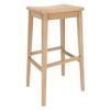 Plank+Beam 30" Bar Stool, Wood Modern Kitchen Stool, Saddle Seat Backless Bar Height Chair with Metal Footrest - 2 of 4