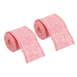 Unique Bargains DIY Wrapping Decoration Soft Burlap Fabric Lace Ribbon 2 Pcs - 1 of 4