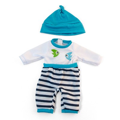 Miniland Educational Doll Clothes, Fits 12-5/8" Dolls, Cold Weather Turquoise Pajamas