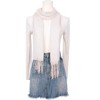 INSPIRE CHIC Gender Neutral Plain Cashmere Imitation Winter Warm Solid Color Fringe Long Scarves 1Pc - 2 of 4