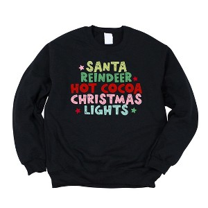 Simply Sage Market Women's Graphic Sweatshirt Santa Reindeer Hot Cocoa - 1 of 2