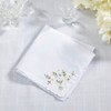 Saro Lifestyle Intricate Floral Embroidery Handkerchief, 13"X13", White - 3 of 3
