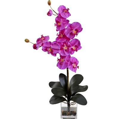 Nearly Natural Double Giant Phalaenopsis with Vase, Orchid