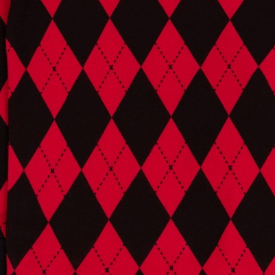 argyle black & red