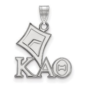 Black Bow Jewelry Sterling Silver Kappa Alpha Theta Greek Life Small Pendant - 1 of 3