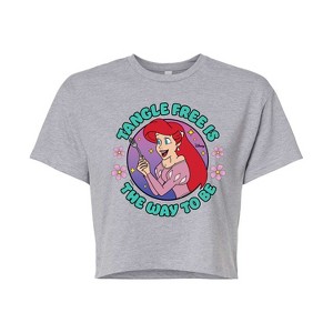 Women's - Disney Princess - Ariel Tangle Free Is The Way To Be Cropped Graphic T-Shirt - 1 of 4