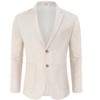 Clearlove Men's Linen Cotton Blend Two-Button Unstructured Blazer with Patch Pockets Relaxed Fit Sport Coat Business - 3 of 4