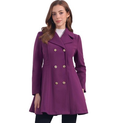 INSPIRE CHIC Women's Winter Long Lapel Collar Double Breast Coats