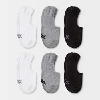 Women's Extended Size Cushioned 6pk Liner Athletic Socks - All In Motion™ White/Heather Gray/Black 8-12