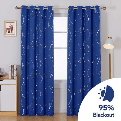 Deconovo Gold Line 52 Width Curtain Panel Pair (2 Panel)