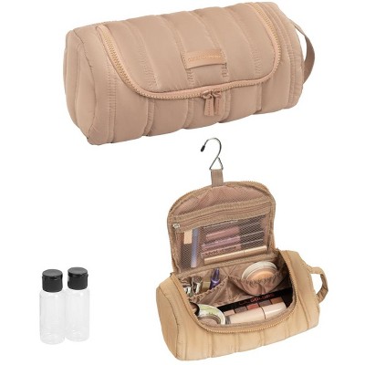 Max Studio Tubular Quilted Nylon Hanging Toiletry Dopp Kitt