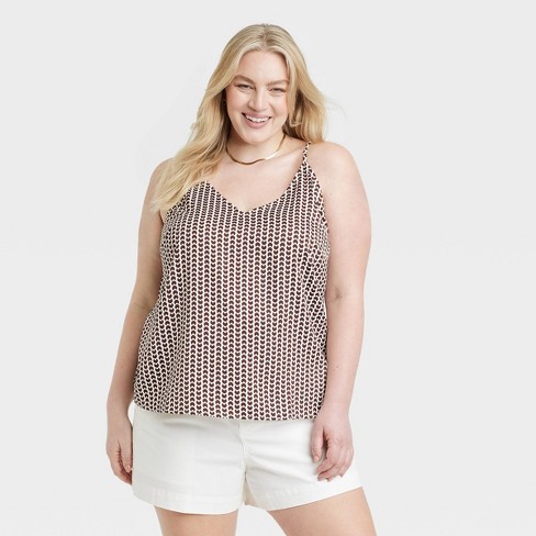 Women's Woven Shell Tank Top - A New Day™ White 3X