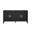 Wood sideboard buffet cabinet,Entrance Way Carved Storage Cabinet  With 4 Doors,Decorative Storage Cabinet-Maison Boucle - 4 of 4
