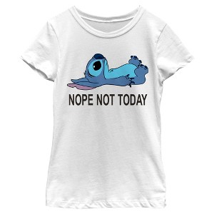 Girl's Lilo & Stitch Nope Not Today T-Shirt - 1 of 4