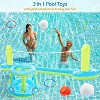 Jasonwell L 105" Blue Pool Toys Set - 3-in-1 Volleyball Net, Basketball Hoop, Ring Toss Game, Inflatable Floats for Pool & Party Fun - 4 of 4