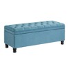 Tufted Upholstered Storage Bench with Spindle Wooden Legs, Faux Leather/Linen Entryway Bench with Hidden Storage, Bed End Ottoman - ModernLuxe - 4 of 4