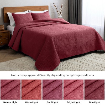 Burgundy Twin Microfiber Reversible Kids Coverlet Set