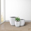 Rosemead Home & Garden 3pc Kante Concrete Outdoor Planter Pots Chalk White 20"x20"x18.5" - 4 of 4