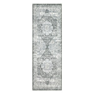 COZONY Elegant Classic Floral Low Pile Rug with Reinforced Non-Slip Backing, Washable Foldable Carpet for Living Room and Bedroom - 1 of 4