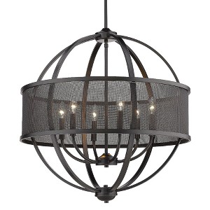 Golden Lighting Colson 6-Light Chandelier in Matte Black with Matte Black Shade - 1 of 1