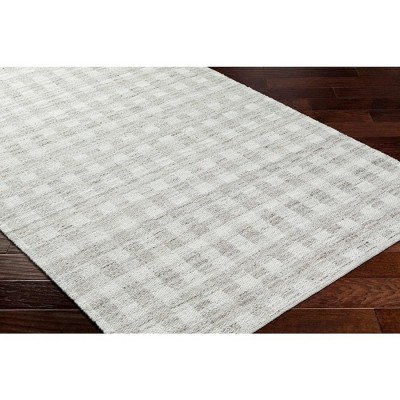 Handmade Gray Wool Rectangular Stain-Resistant Area Rug 5' x 7'