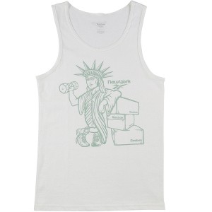 Reebok Mens New York Statue of Liberty Working Out Tank Top, White, Medium - 1 of 2