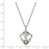 Black Bow Jewelry Sterling Silver, FW Cultured Pearl & CZ Two Hearts, One Love Necklace - 2 of 4