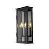 ALOADECOR Modern Rectangular Outdoor Wall Sconce with Dusk-to-Dawn Sensor in Matte Black Exterior Light Fixture with Clear Shade for Porch Entryway - 3 of 4