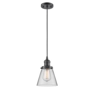 Cone - 1 Light Cord Hung Mini Pendant In Industrial Style-8 Inches Tall and 6 Inches Wide