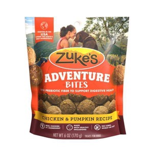 Zukes Adventure Bites Chicken & Pumpkin Flavor Chewy Dog Treats - 6oz/6ct - 1 of 4