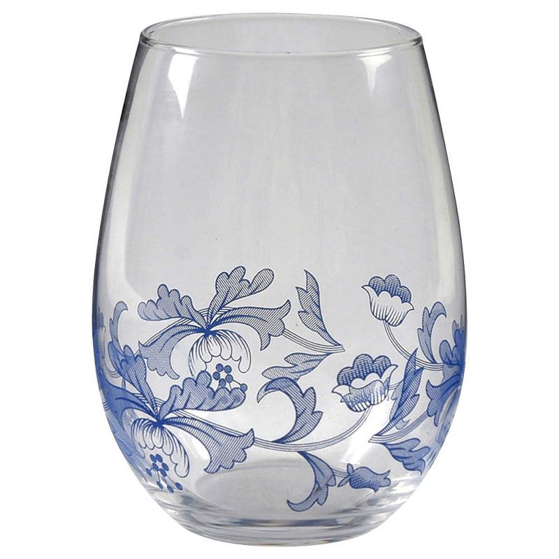 Spode Blue Italian Stemless Wine Glasses, Set of 4, 19 oz, 2 of 4