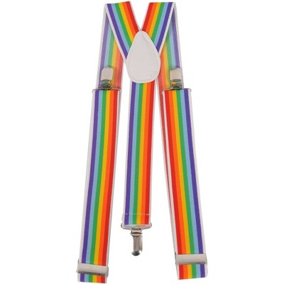 Dress Up America Rainbow Striped Suspenders for Adults