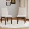 Coolbibila Mid Century Modern Armless Fabric Upholstered Dining Chairs Set Of 2,Solid Wood Legs High Back Kitchen Dining Room Chairs - 2 of 4