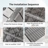DOMETOUR Patio Interlocking Deck Tiles 12x12 Composite Outdoor Flooring, 4 Slat, Dark Gray, Pack of 36 - 4 of 4
