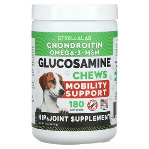 StrellaLab Glucosamine Chews, For Dogs and Cats, Bacon, 180 Soft Chews, 15 oz (432 g) - 1 of 3