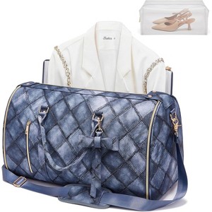 Stylish Convertible Carry On Garment Bag for Women, PU Leather Duffle with Shoe Compartment & Toiletry Pocket - 1 of 4