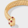Ribbed Open Cuff Bracelet with Burgundy Stones - A New Day™ Red/Gold - 4 of 4