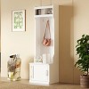 FURNIinspire Hall Trees Minimalist Slim Hall Tree With 6 Hanging Hooks, Clothes Rack, Coat Rack For Hallway, Living Room, White, 15.7"*23.6"*78.7" - 2 of 4