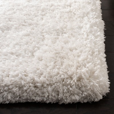 Ivory Hand-Tufted Rectangular Shag Area Rug, 3' x 5'