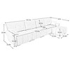 DOMETOUR Modular 4-Seater Chenille Sofa with Ottoman, Solid Wood Frame, High-Resilience Cushions, White, for Living Room or Office - 3 of 4