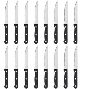 Itopfox Steak Knives Set of 16 with Serrated Stainless Steel Blades, Triple Rivet Handles, Dishwasher Safe for Home, Restaurant, Parties - 1 of 4