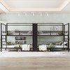 KWPZQEB Quadruple Metal Bunk Bed, Quadruple Metal Bunk Bed with Built-in Storage Shelves, Wardrobe & Noise-reduced Design, Black - 2 of 4