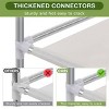 HONEIER 41"L Portable Wardrobe Closet Organizer with 3 Hanging Rods Gray with Fabric Cover - 4 of 4