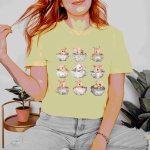 Simply Sage Market Teacup Bunnies Coquette Garment Dyed Tee - 1 of 4