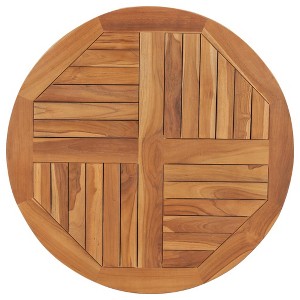 vidaXL Table Top Solid Teak Wood Round 1" 31.5" - 1 of 4